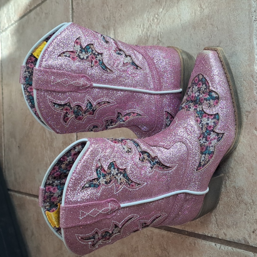 Girls Laredo pink glitter boots size 1M